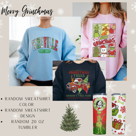 Mystery Grinch Sweatshirt and 20oz Tumbler Bundle - Christmas Bundle