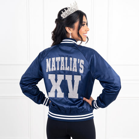 Glitter Quince XV Custom Varsity Baseball Jackets