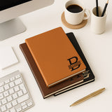Split Monogram Initial Personalized Leather Journal for Him