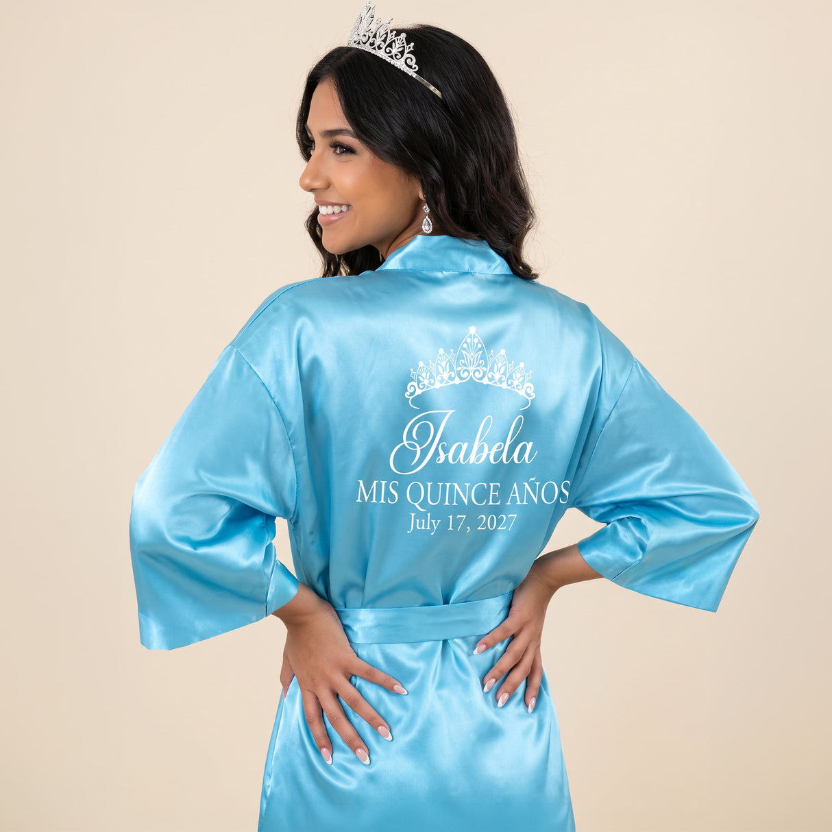 Classic Princess Quince Robe Personalized, Quinceanera Gift