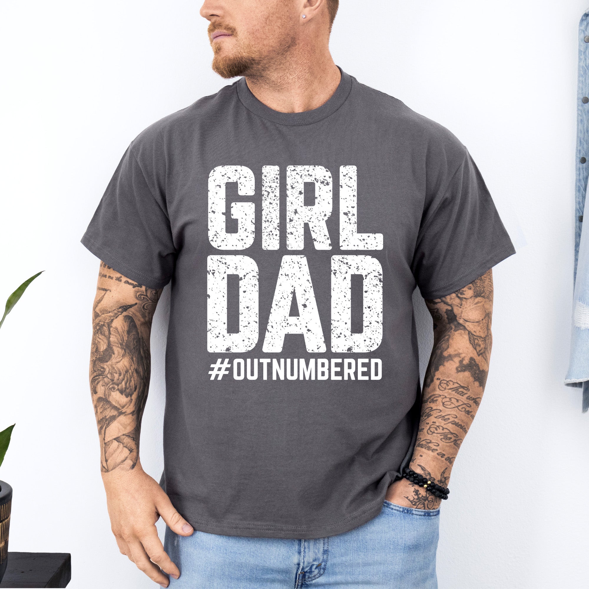 Funny Girl Dad Outnumbered Shirt, Father's Day, Birthday or Christmas Gift for Men