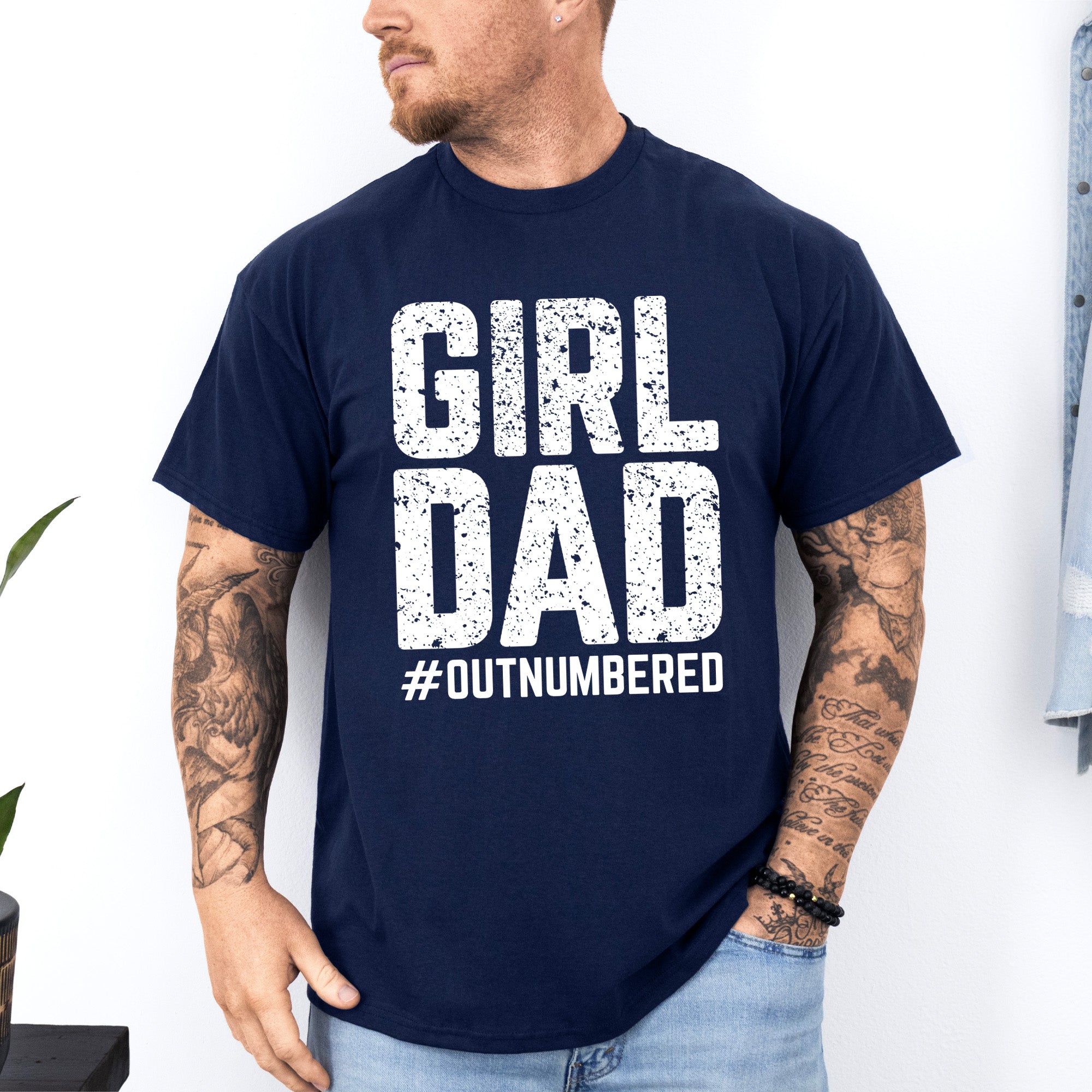 Funny Girl Dad Outnumbered Shirt, Father's Day, Birthday or Christmas Gift for Men