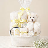 The Snuggle Set Mom Gift Basket with Blanket, Fluffy Slippers, & Teddy Bear
