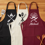 Multi Design Personalized Apron w Pocket, Custom Gifts for Him, Birthday and Christmas