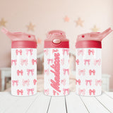 Custom pink water bottle back to school gift for little girls. Tumbler with name for kids. 