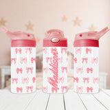 Custom pink water bottle back to school gift for little girls. Tumbler with name for kids. 