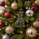 Snowflakes Personalized Christmas Ornaments with Custom Text, Crystal Tree Shape w Gift Box