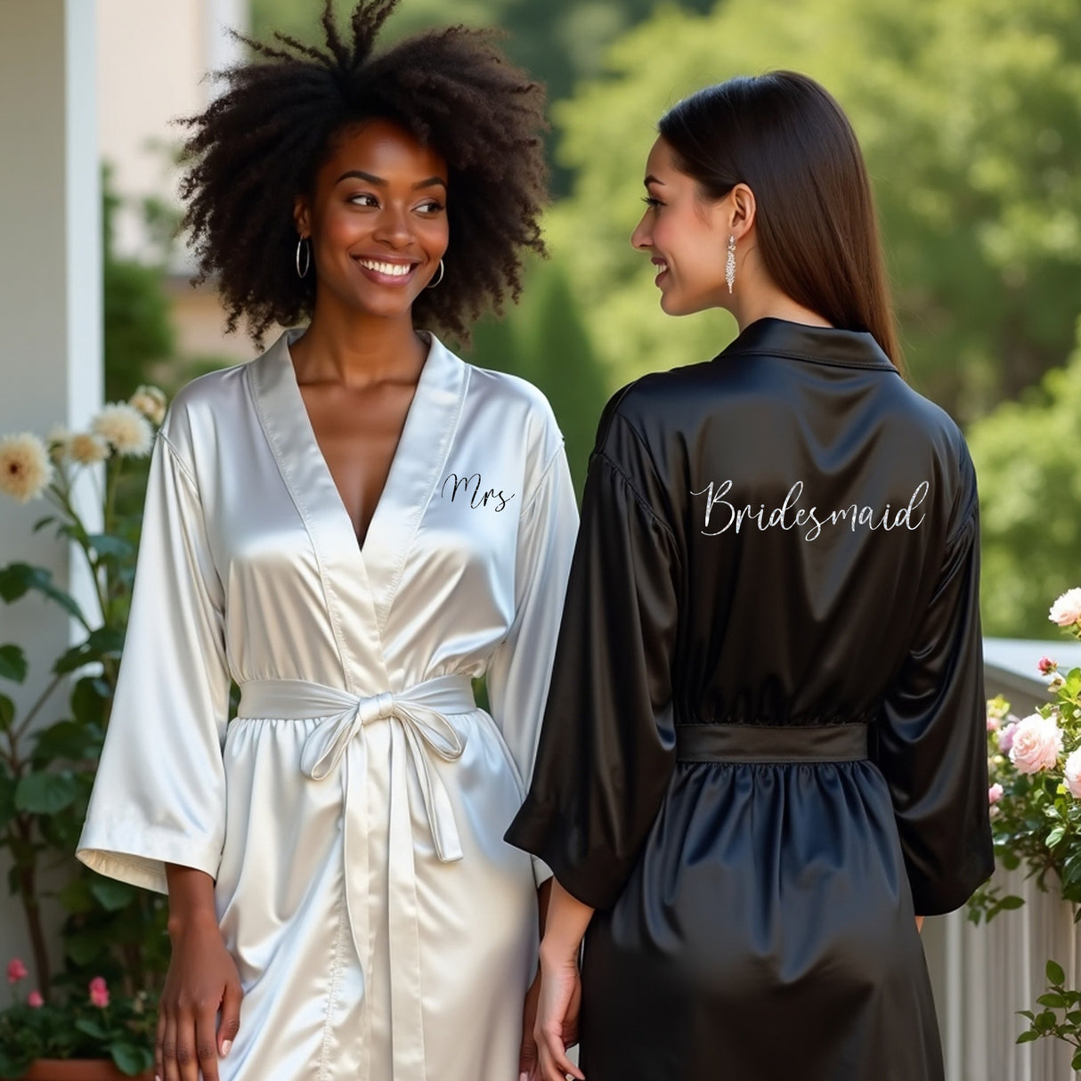Personalized bridesmaid robe for wedding and bridal shower.