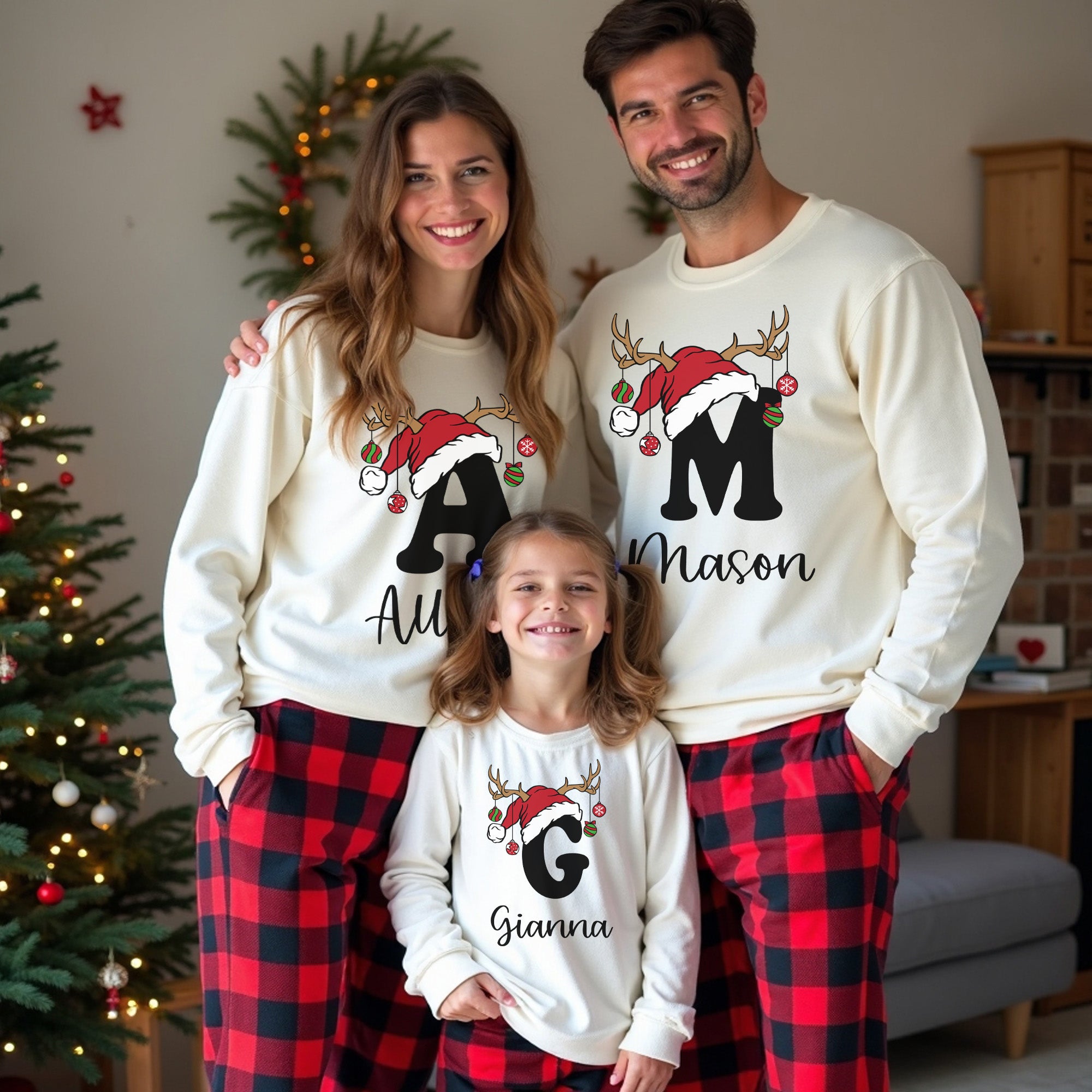 Custom matching family pjs for Christmas.