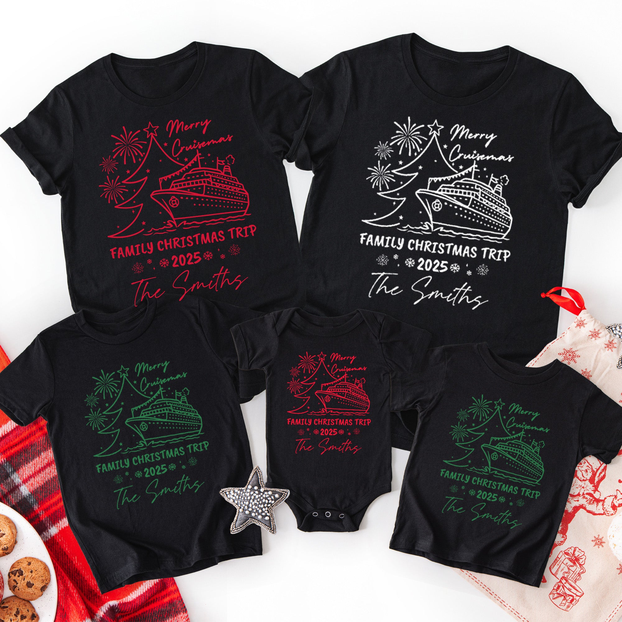 Merry Cruisemas Personalized Family Christmas Vacation Shirts with Name