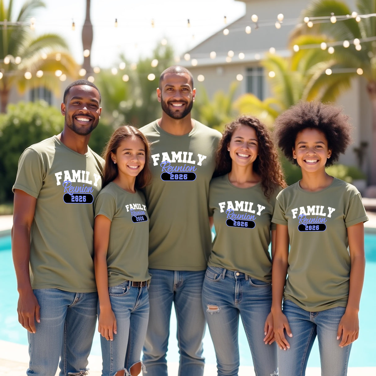 Custom Matching family reunion shirts for large family gathering. Family shirt reunion shirt ideas.