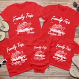 Custom cruise shirts for family vacations with matching vacation tees for couples and family trip outfits. 