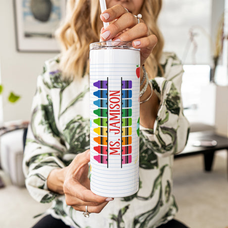 Personalized teacher tumbler for gift. teacher appreciation week gift ideas. Tumbler with teachers name . 