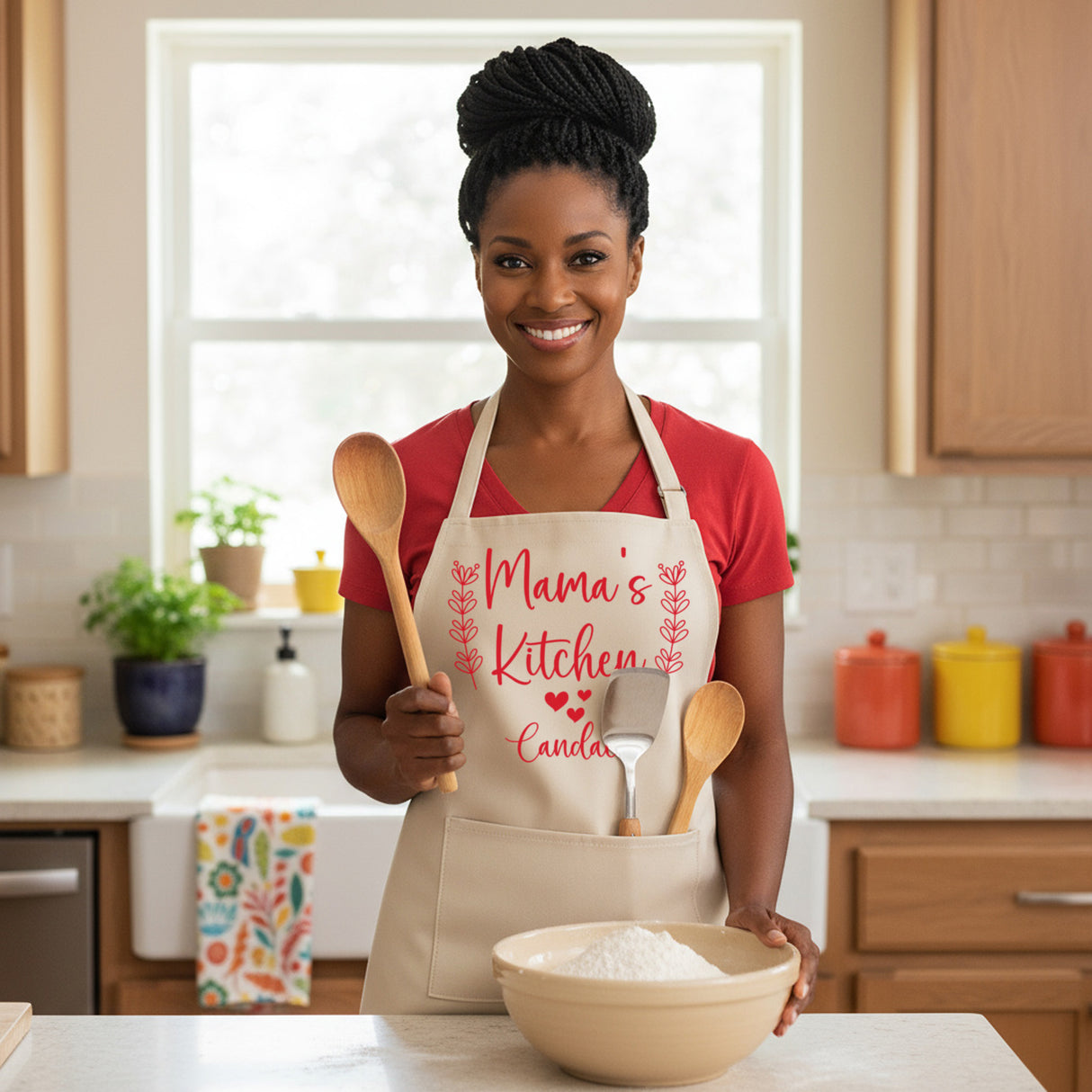 Grandma's Kitchen w Name Personalized Apron w Pocket, Custom Gifts for Women