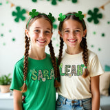 Irish Green tshirt for girls. Custom shirts with their name.