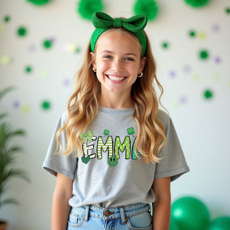 St Patrick's day shirts for girls. cute girls St Patrick's day personalized t-shirt with name.
