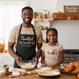 Thankful Leaves Personalized Family Matching Aprons for Adults and Kids