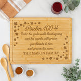 Psalm 100:4 Verse Personalized Cutting Board for Thanksgiving, Custom Family Gifts