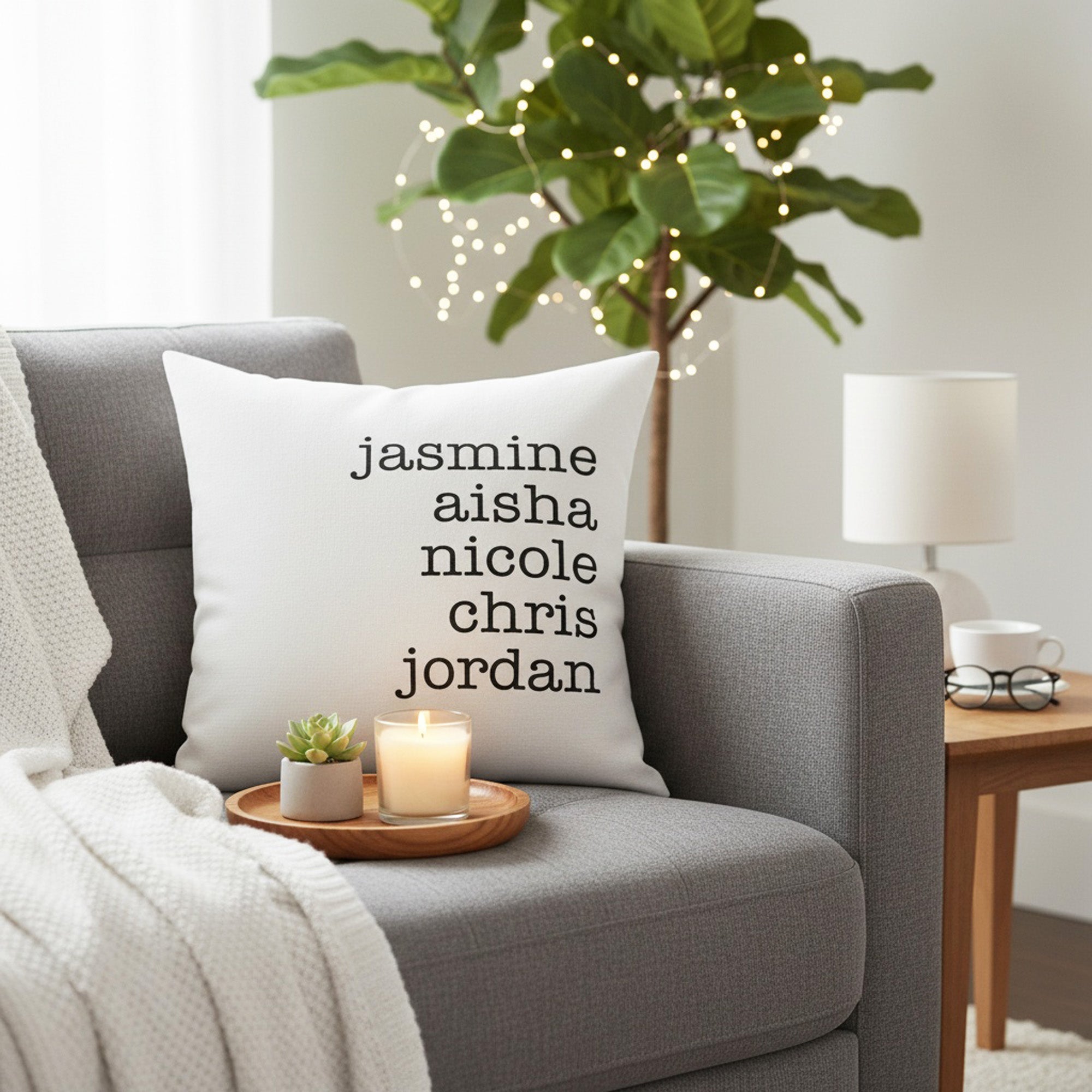 Personalized Throw Pillows with Names for Grandparents and Family