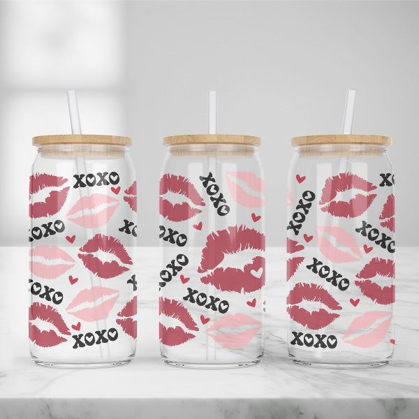 Cute and Humorous Valentines Day Glass Iced Coffee Tumblers in Multiple Designs