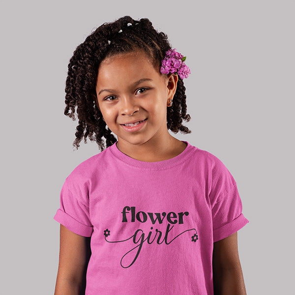 Cute Flower Girl Shirts in Sizes 2T to Youth XL - Available in Several Styles & Colors