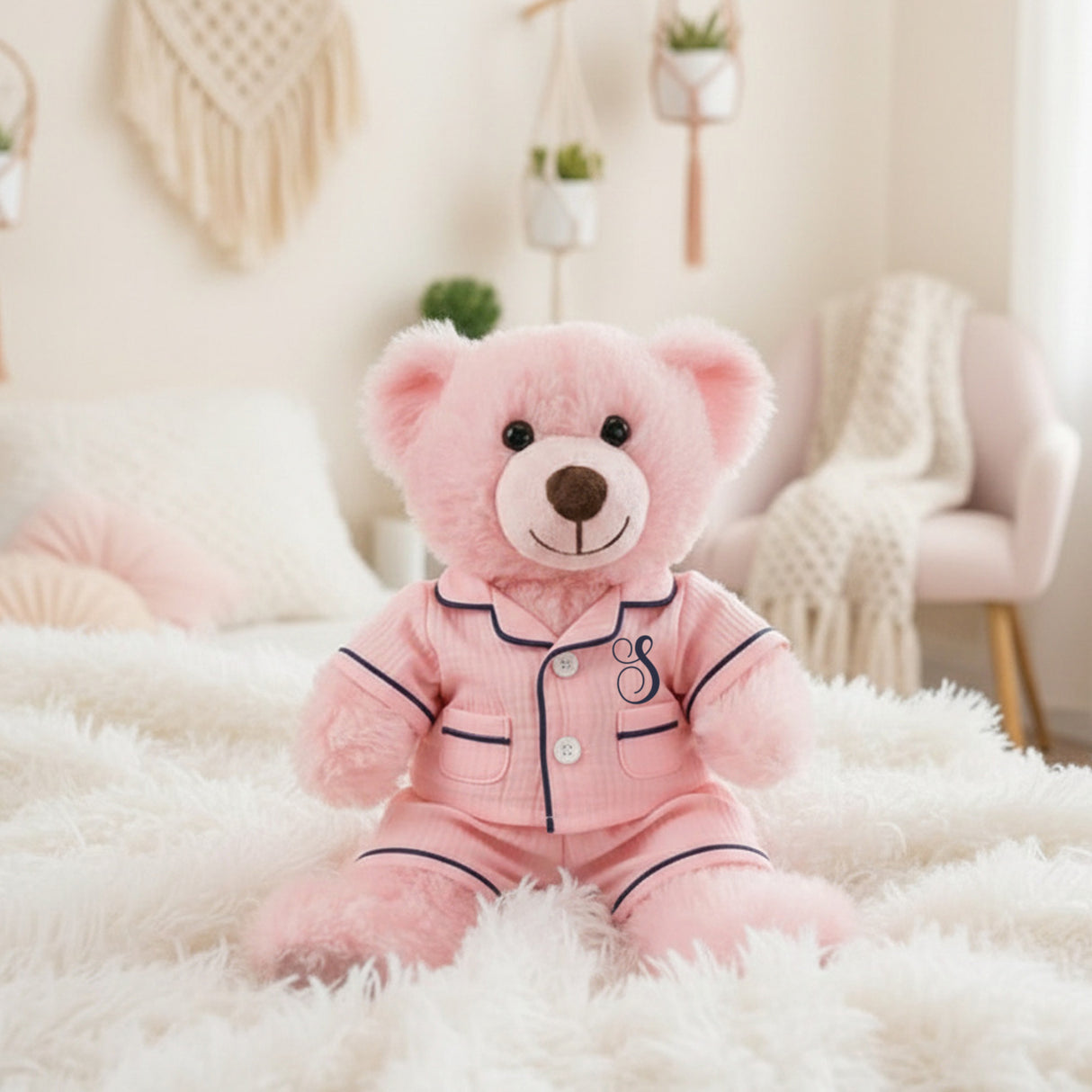 Personalized Teddy Bear with Pajama Set for Girls and Boys, 14in