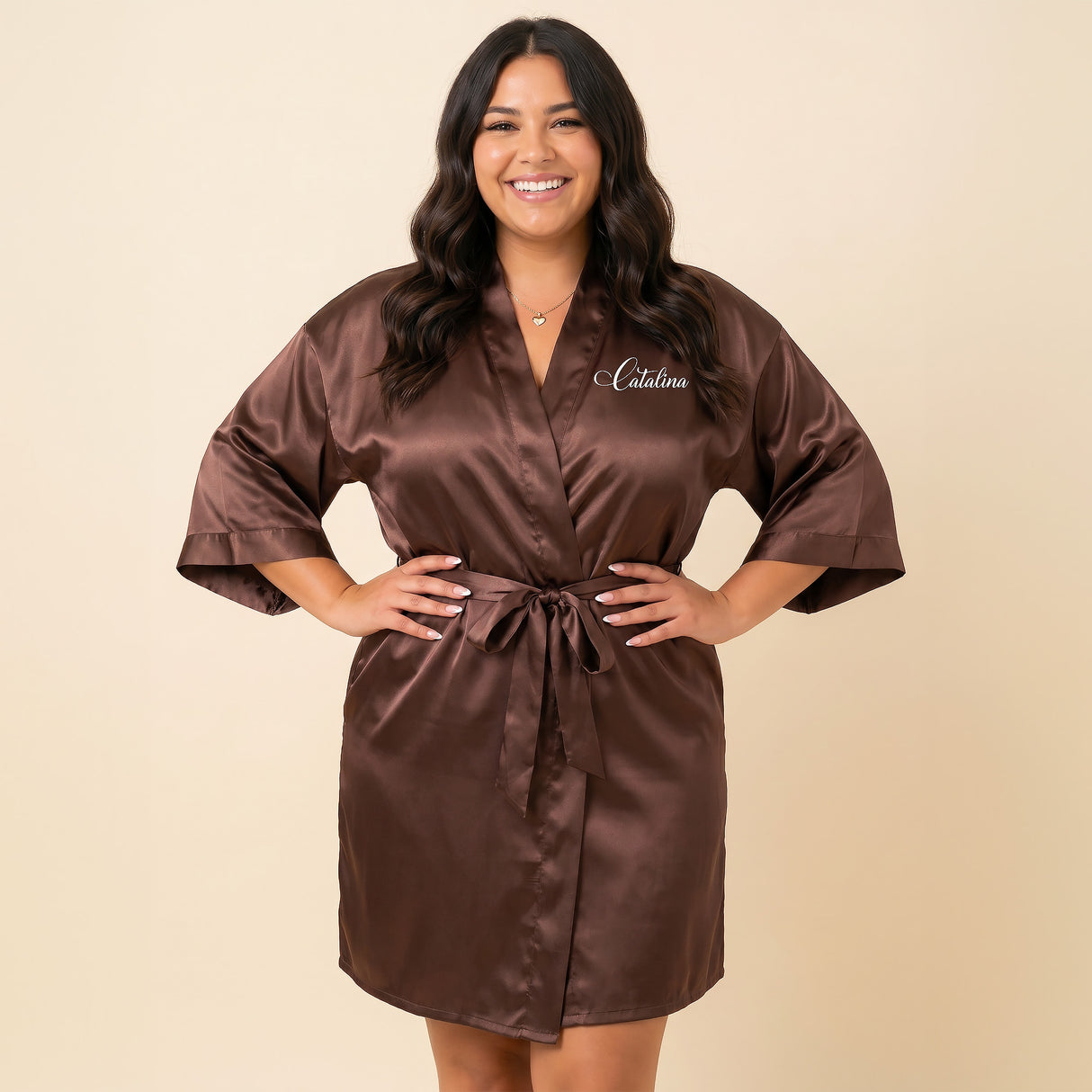 Custom Chocolate Robes for Women and Girls for Weddings, Bachelorette, Quinceañera, and Birthday