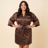 Custom Chocolate Robes for Women and Girls for Weddings, Bachelorette, Quinceañera, and Birthday