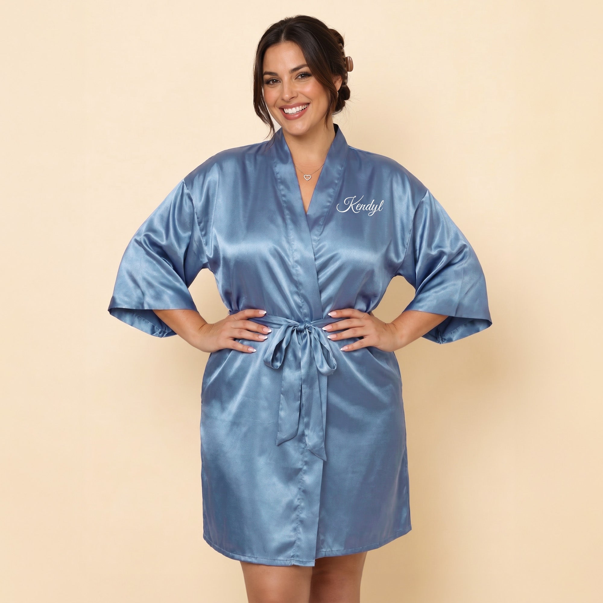 Personalized Dusty Blue Robes for Women and Girls