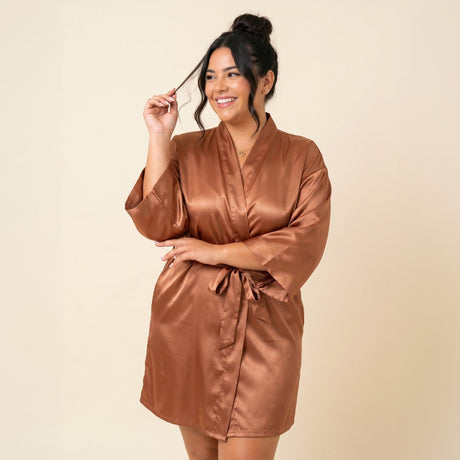 Womens Satin Robes, Sizes Small - 5XL - Gifts Are Blue