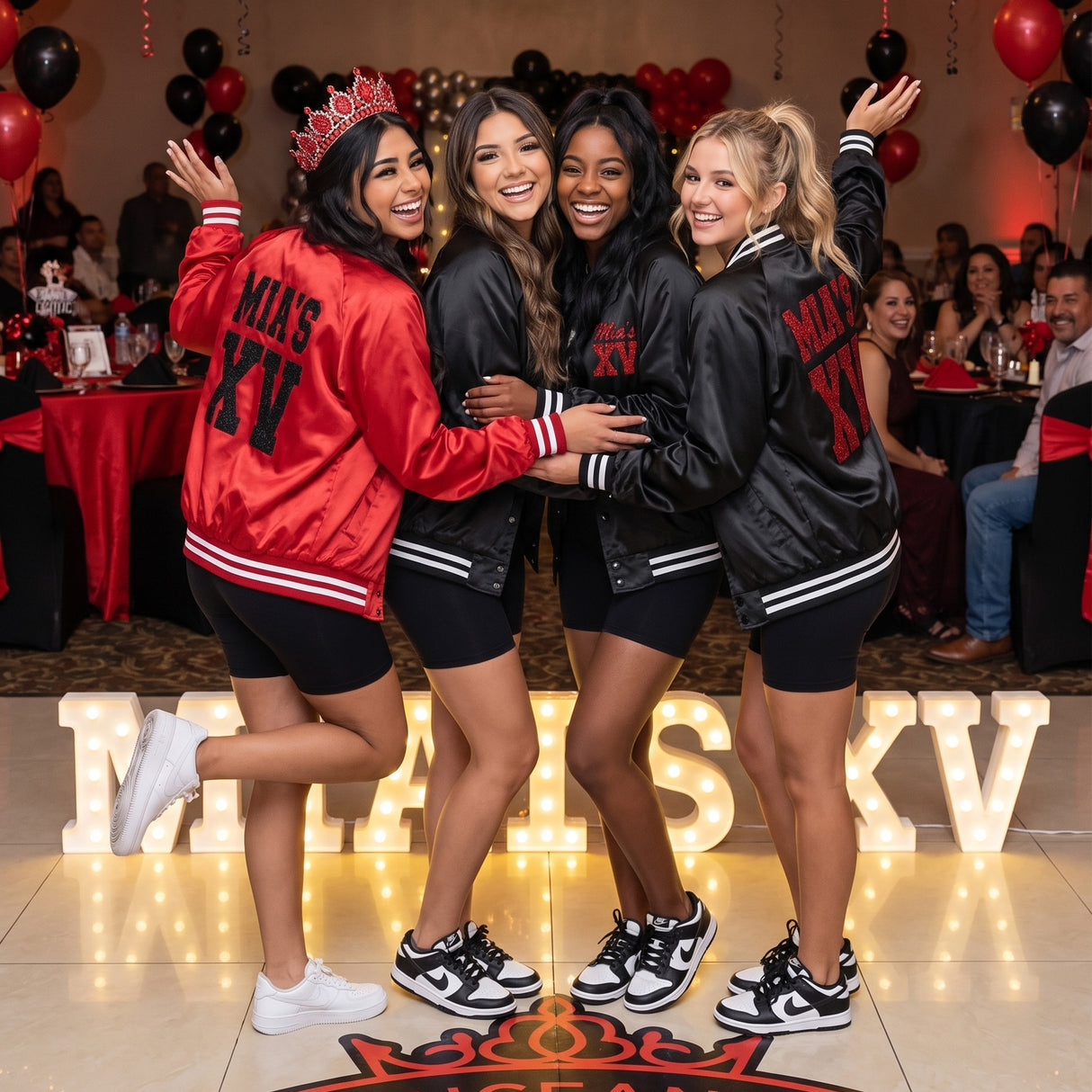 Glitter Quince XV Custom Varsity Baseball Jackets