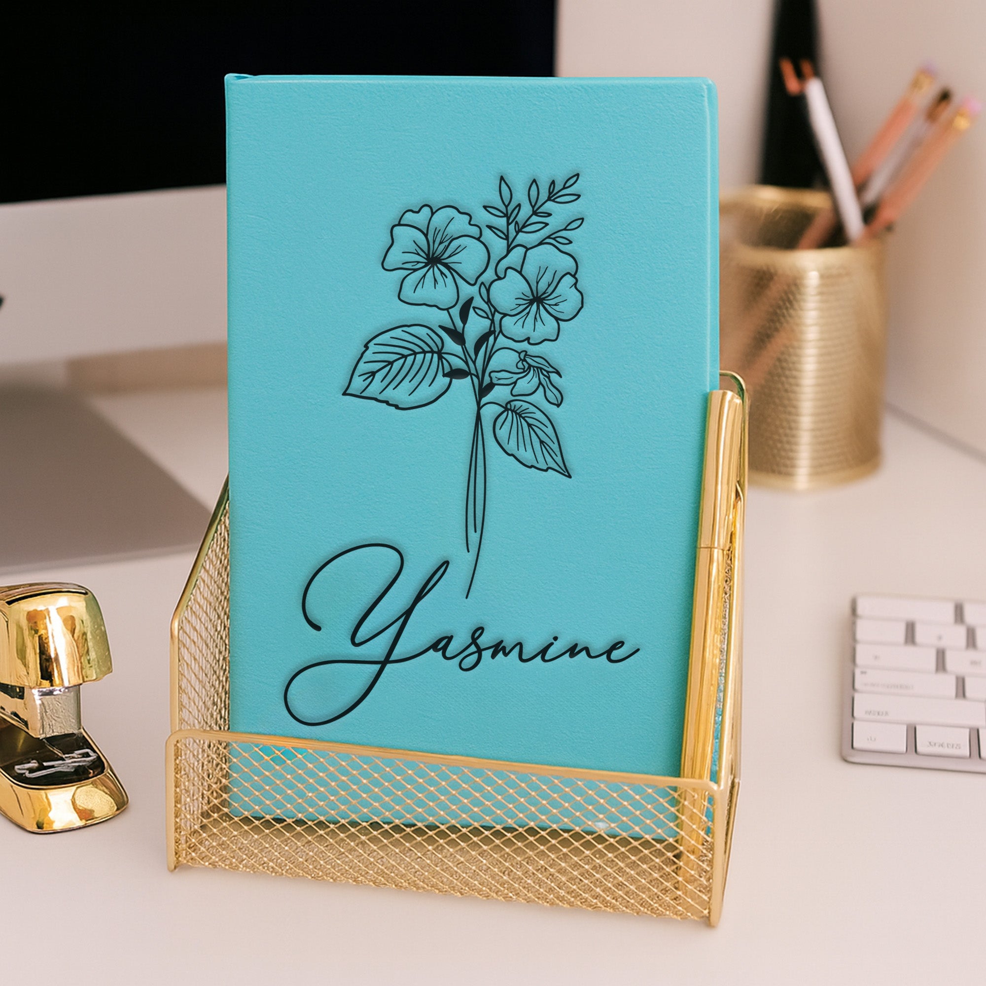 Custom Birth Flower Journal – Personalized Birth Month Flower Gift for Her