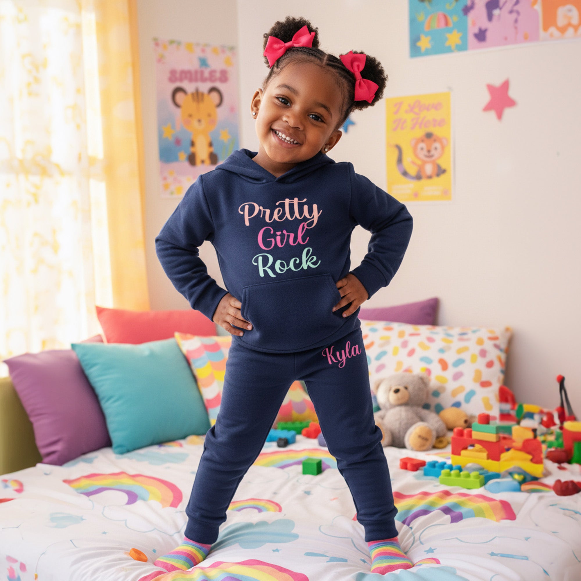 Custom Loungewear Set for Kids to Preteen, Toddler Hoodie no Drawstrings