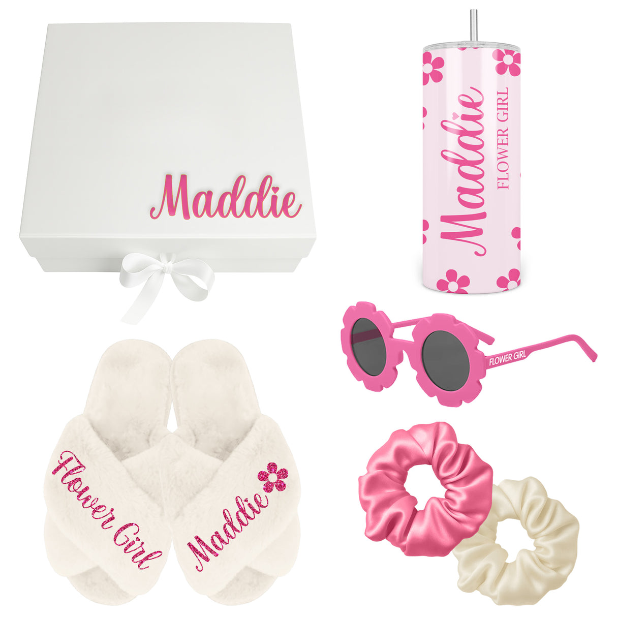 Flower Girl Proposal Bundle Gift Box, Personalized Gift from Bride for Wedding, Sunflower Bundle