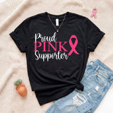 Proud Pink Supporter Breast Cancer Awareness Month T-Shirt - Gifts Are Blue
