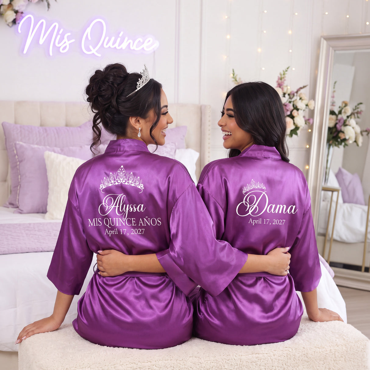 Classic Princess Quince Robe Personalized, Quinceanera Gift