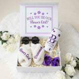 Sweet Pea Flower Girl Proposal Box with Fluffy Slippers & Tumbler