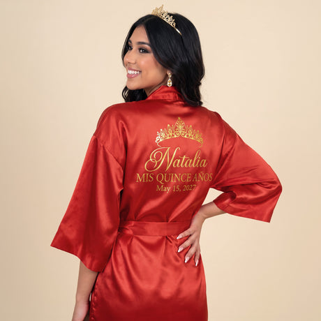 Classic Princess Quince Robe Personalized, Quinceanera Gift