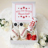 Sweet Pea Flower Girl Proposal Box with Fluffy Slippers & Tumbler