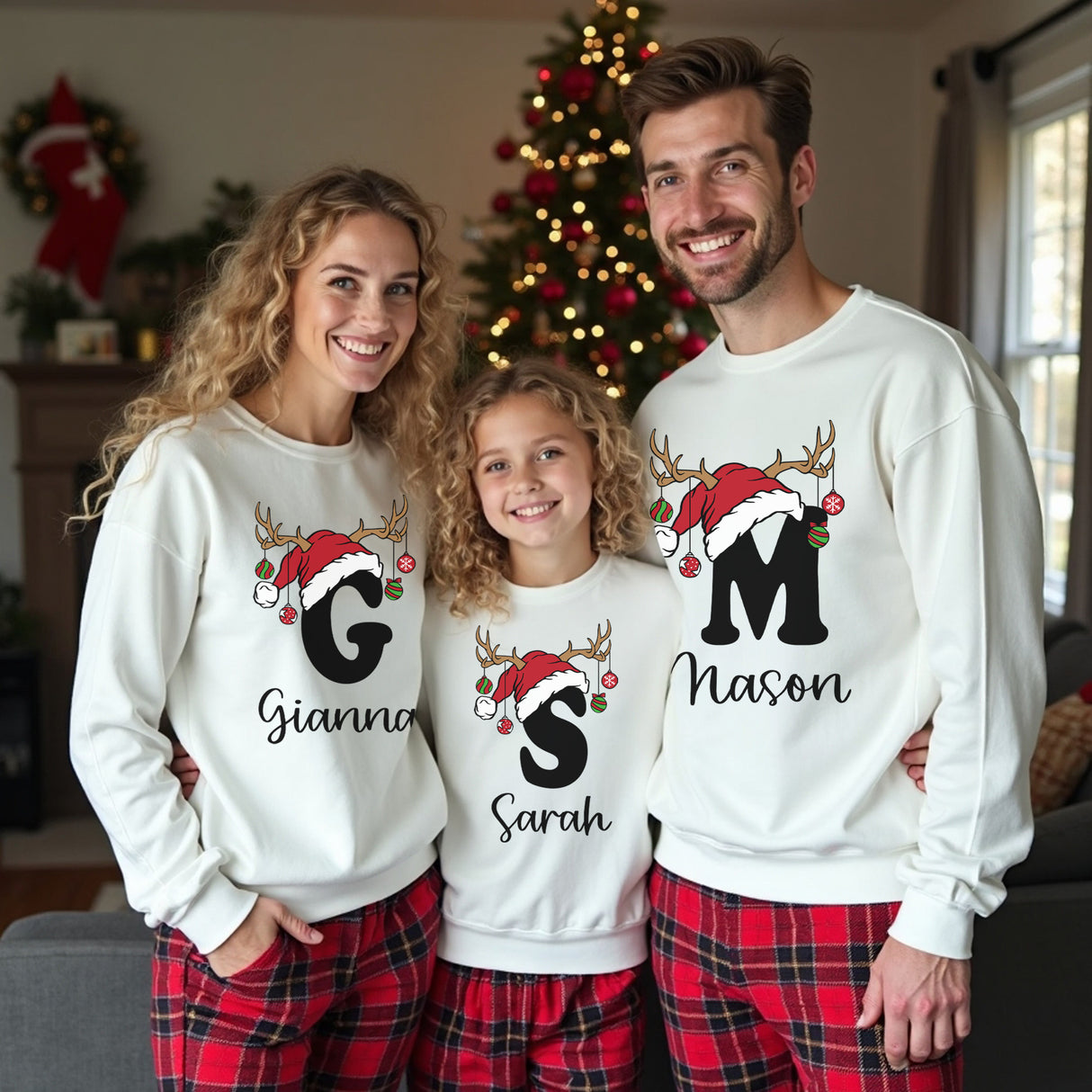 Group Christmas party shirts. Family Matching christmas sweaters for Christmas morning.