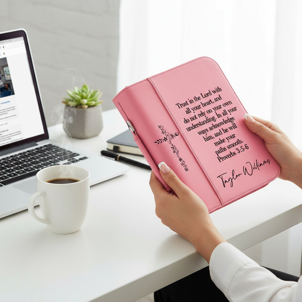 Verse w Name and Symbol Personalized Bible Covers, Christian Gifts