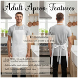 Chef Hat w Name Personalized Apron w Pocket, Custom Gifts for Dad and Grandpa