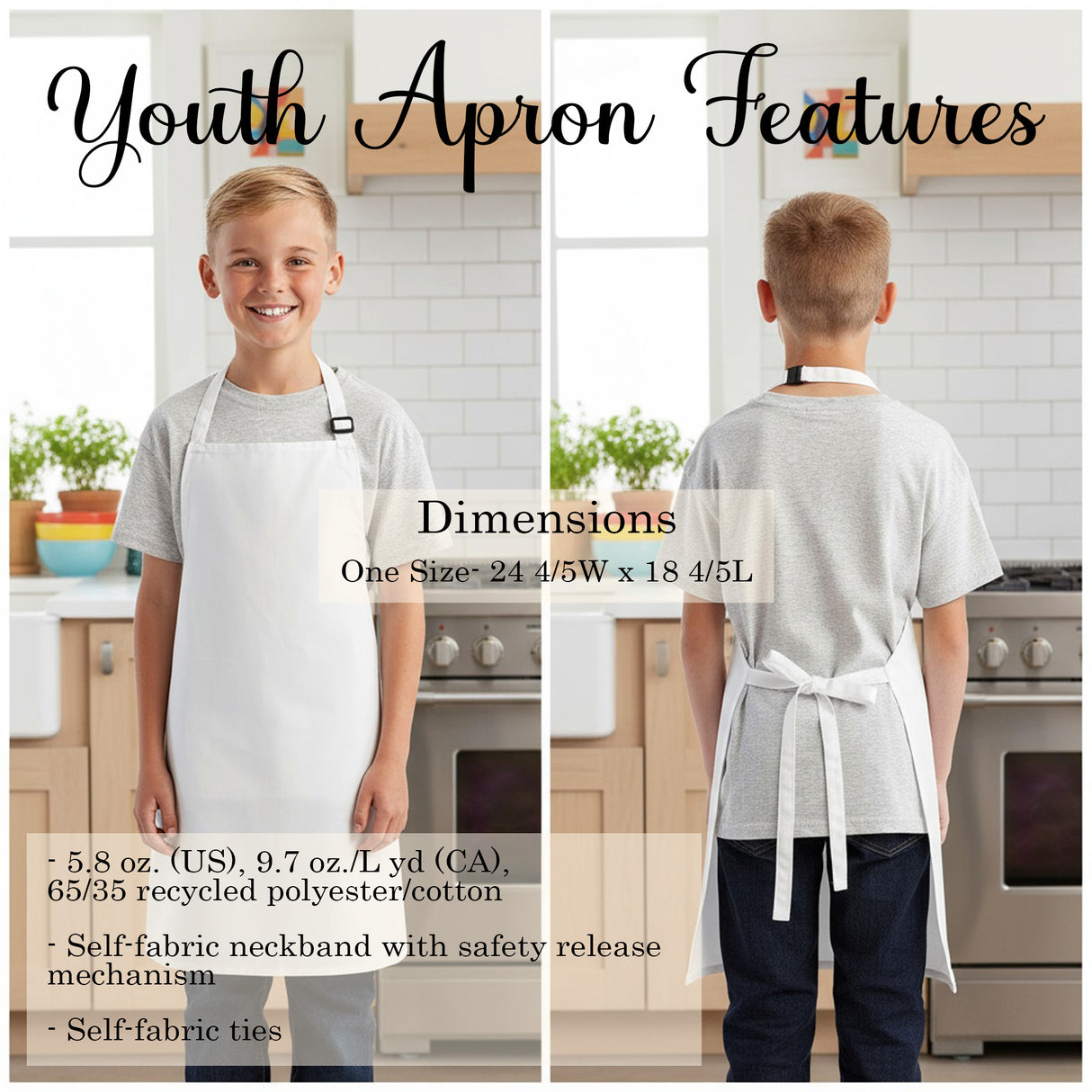 Thankful Leaves Personalized Family Matching Aprons for Adults and Kids