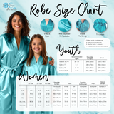 Bridesmaid Robe Set of 6, Personalized Robes in Front & Back, 26 Colors, 3T-6XL