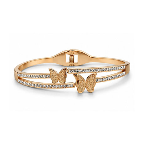 Rose Gold Butterfly Bracelet with Cubic Zirconia - Gifts Are Blue