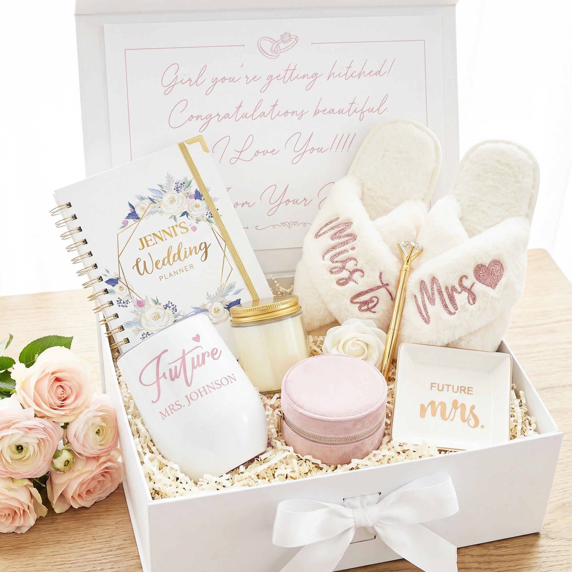 Rose Gold Engagement Gift Box for Bride - The Best Yes Ever Gift Set