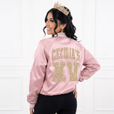 Glitter Quince XV Custom Varsity Baseball Jackets