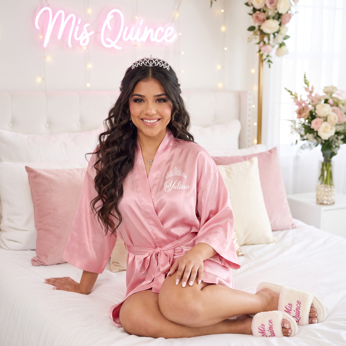 Classic Princess Quince Robe Personalized, Quinceanera Gift