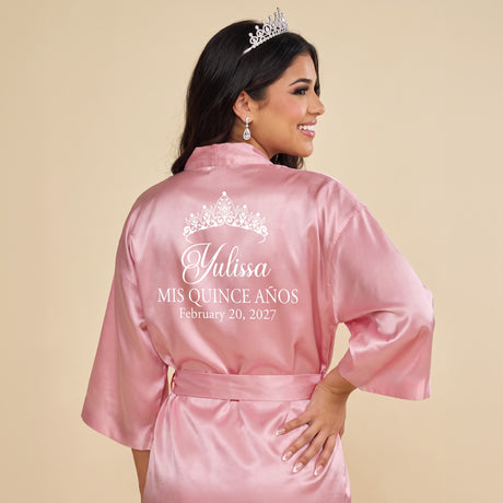 Classic Princess Quince Robe Personalized, Quinceanera Gift