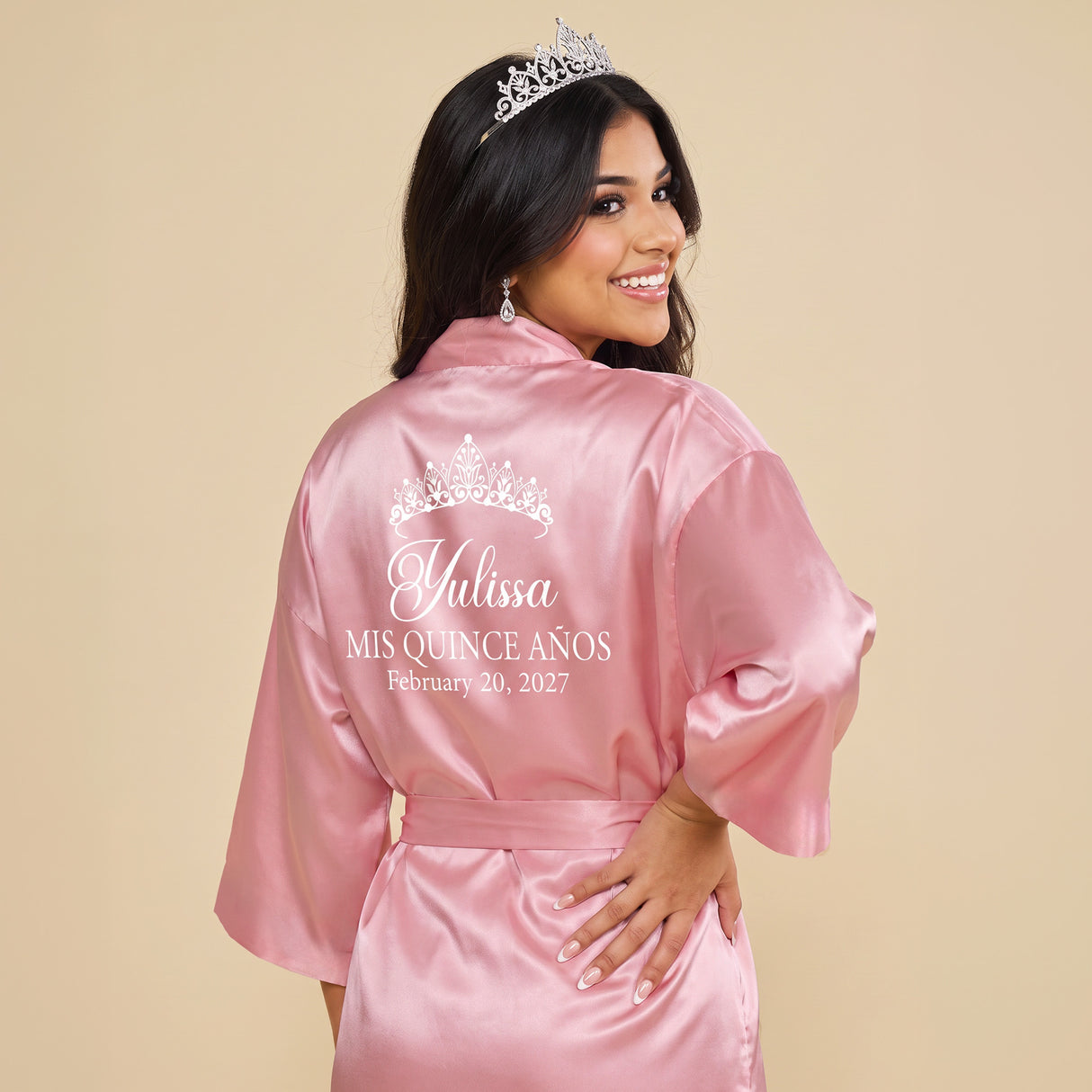 Classic Princess Quince Robe Personalized, Quinceanera Gift